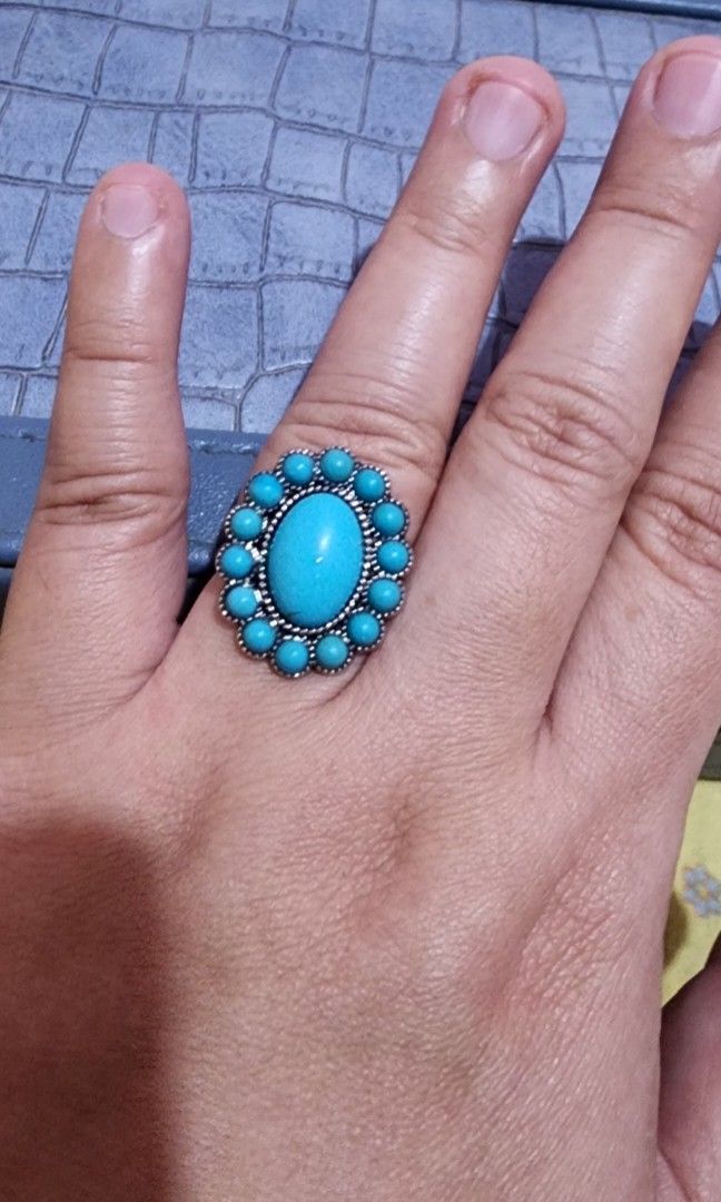 Turquoise power ring (Category: Rings) located in Cebu City. Submitted by rhea20ph (Listing ID 1465964608, Image 1). Description: adjustable in size sleeping beauty turquoise power ring silver hardwares plus shipping fee.
