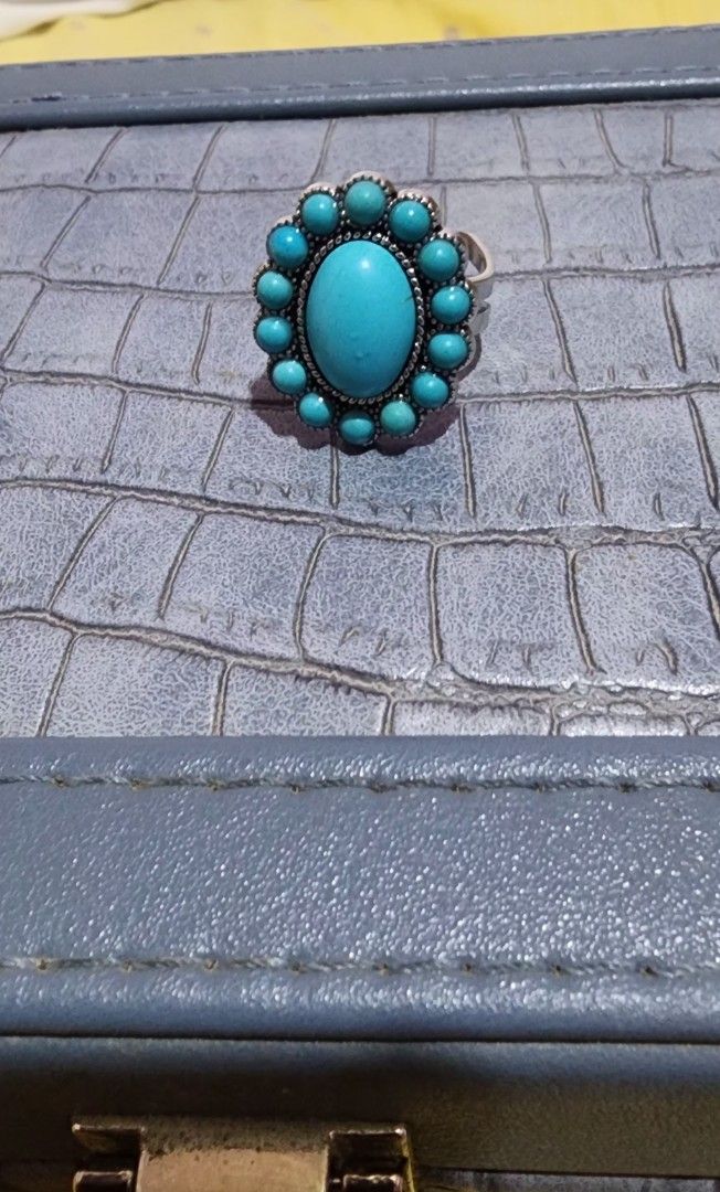 Turquoise power ring (Category: Rings) located in Cebu City. Submitted by rhea20ph (Listing ID 1465964608, Image 3). Description: adjustable in size sleeping beauty turquoise power ring silver hardwares plus shipping fee.