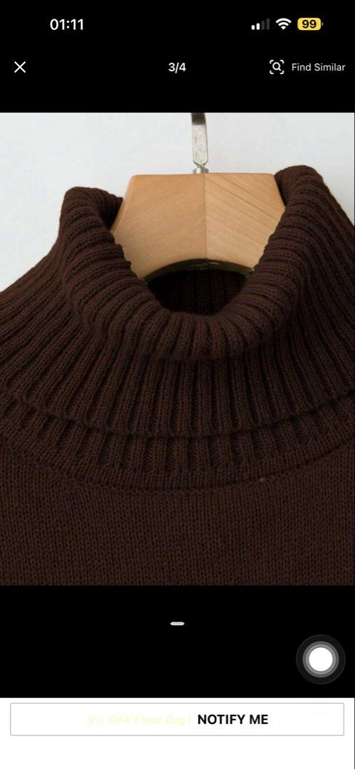 Turtleneck Sweater 2XL / Choco brown (Category: Longsleeves) located in Quezon City. Submitted by mananglinette (Listing ID 1463472730, Image 2). Description: Shein Curve sweater: Size 2XL, brown, turtleneck style. Bought from shein app Preloved used only few times for travel .