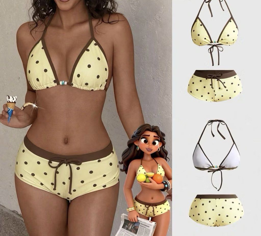Two piece (Yellow & Brown) (Category: Bikinis & Swimsuits) located in Marikina City. Submitted by shanctuarykrrt (Listing ID 1466044568, Image 2). Description: Top - worn once Bottom - never worn.