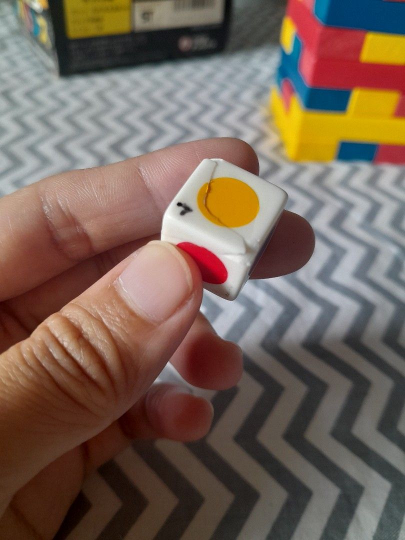 Unbalance (Category: Educational & Learning Toys) located in Pasig City. Submitted by three.babybears (Listing ID 1466083932, Image 3). Description: broken dice old box.