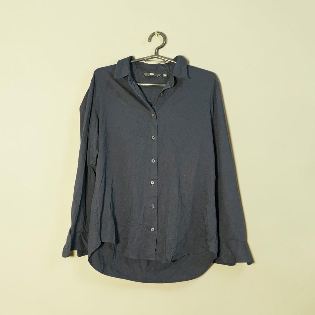 Uniqlo Dark Grey Button Down Shirt (Category: Shirts) located in Manila. Submitted by kharzz (Listing ID 1465972213, Image 1). Description: ✨ Preloved gems looking for a new home 👗 Dresses | Skirts | Tops 📍 Bulacan based 💳COD / PF 🛵 (Lalamove/Pick up) ✉️ DM for measurements & inquiries 💌 59 pesos.
