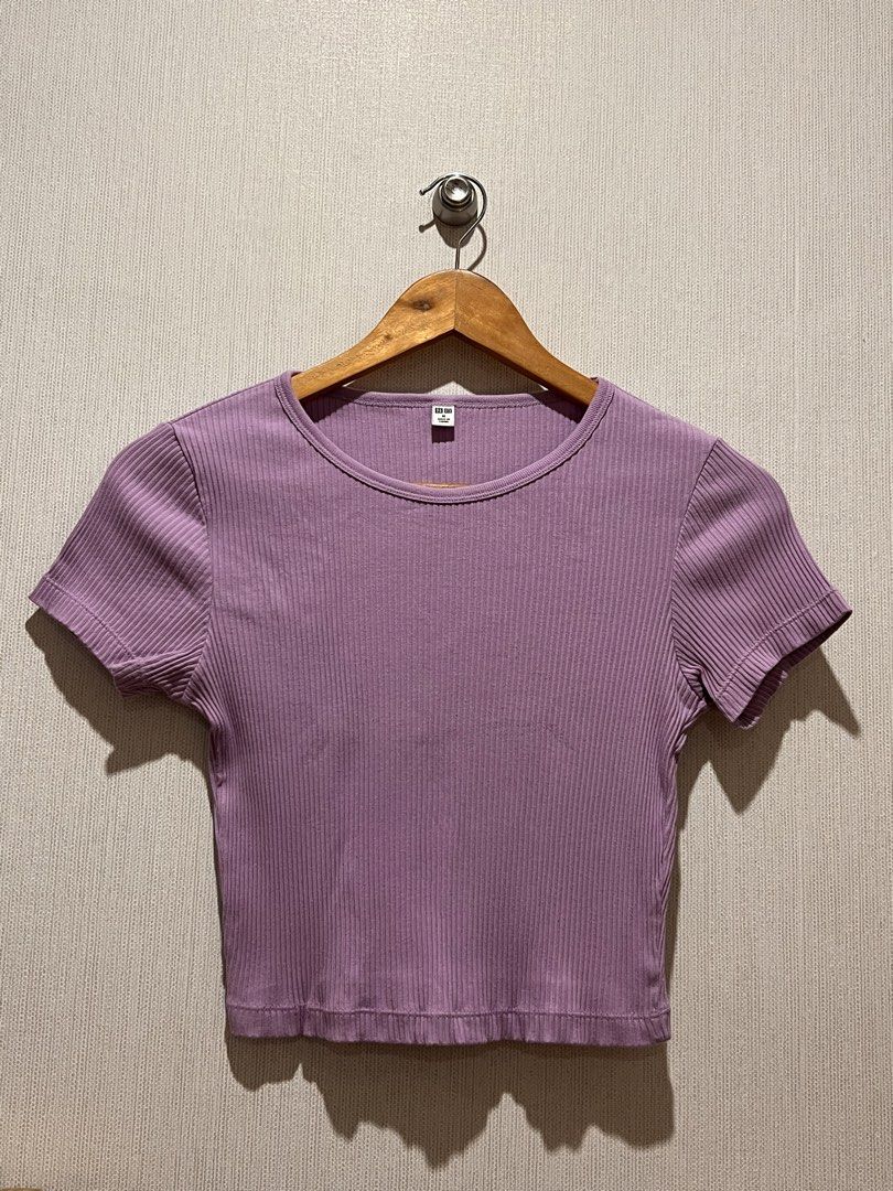 Uniqlo Purple Ribbed Roundeck Top (Category: Shirts) located in Manila. Submitted by preloved_items122 (Listing ID 1466027406, Image 1). Description: .
