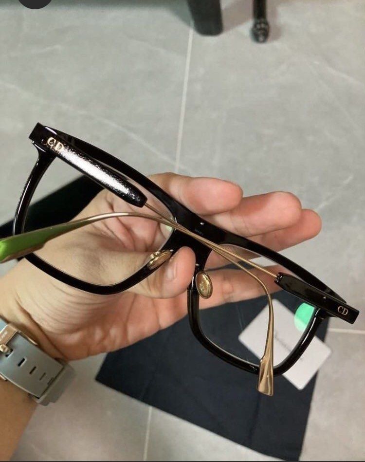 Unisex My Dior (Category: Sunglasses & Eyewear) located in Plaridel. Submitted by emilia.lily (Listing ID 1465978198, Image 3). Description: - Vintage Dior My Dior 01 (807) eyeglasses - Black acetate frame with gold accents - Rectangular shape - Lens width: 51mm, Bridge: 16mm, Temple: 145mm - Unisex design - Adjustable metal nose pads - Combines bold style with technical detailing.