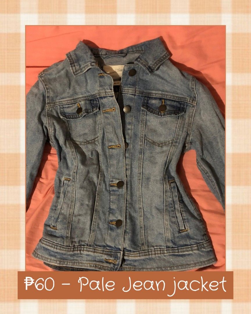 Universal Thread Freeborn Denim Jacket XS (Category: Coats, Jackets and Outerwear) located in Paranaque City. Submitted by 2nd.chance_ph (Listing ID 1466069426, Image 1). Description: ˚₊۶ৎ˙⋆ Pale Jean jacket ✂ ₱rice: ₱60 ❝ Super cute and light jacket. ❞ ⋆˚𖥔 ݁ ˖𓂃.☘︎ ݁˖ Size: XS-S (DM for exact measurements) DM to order ˚꩜ .ᐟ Pale wash denim jacket from Universal Thread. Freeborn jacket model in extra small size. Button-up front with chest pocket