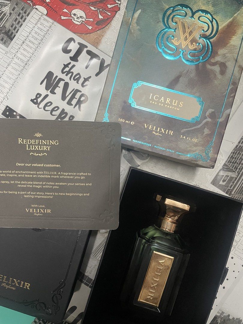 Velixir Icarus EDP 100ml (Category: Fragrance & Deodorants) located in Caloocan City. Submitted by markyyyyy_ (Listing ID 1466094971, Image 2). Description: Brand new.