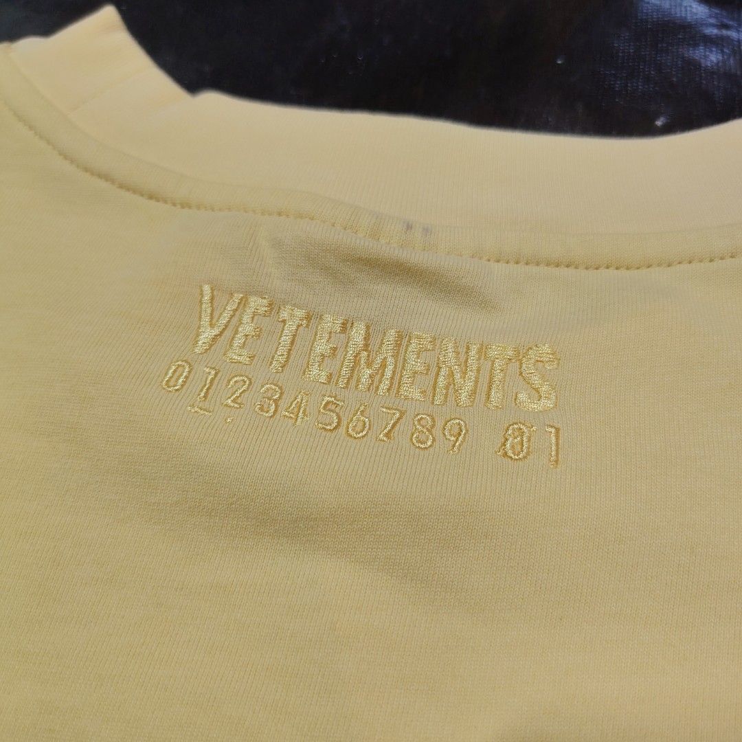 VETEMENTS (Category: Coats, Jackets and Outerwear) located in Leyte. Submitted by thrift_by_nblza (Listing ID 1466048785, Image 3). Description: VETEM3NTS ⚡⚜️ Size: Medium Dimension: 20 x 29 📐 No issue, As new condition 💯 P849📩 Loc: Ormoc City Leyte Courier: JNT Mop: Gcash.