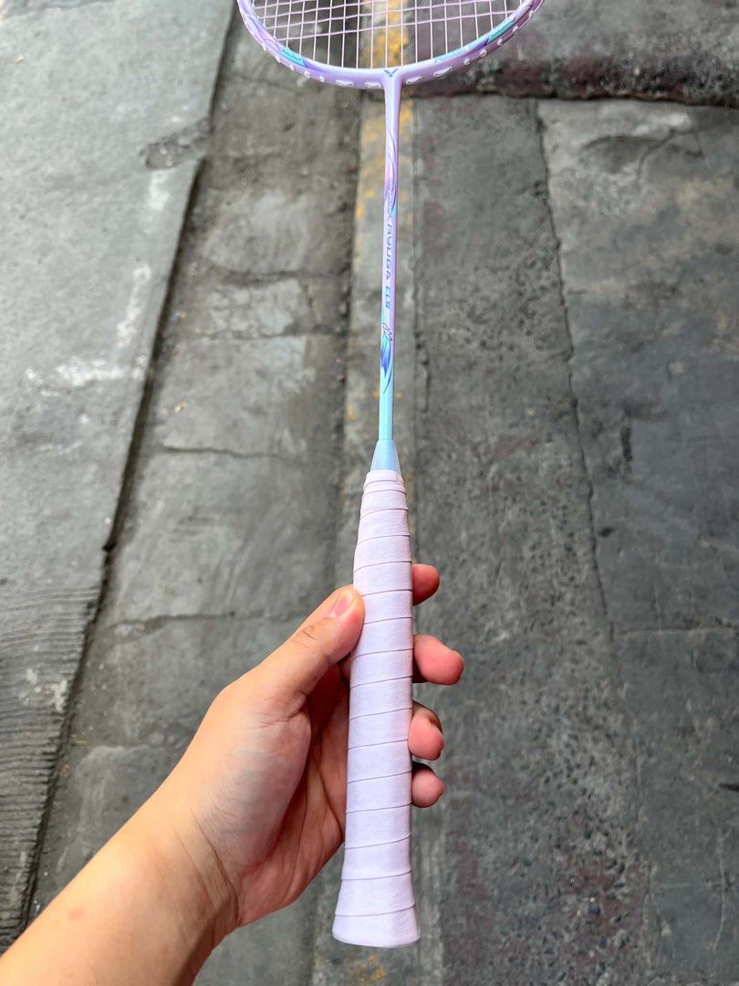 Victor Thruster Ryuga CLS (Category: Racket and Ball Sports) located in Manila. Submitted by szaloverr (Listing ID 1466097087, Image 2). Description: - Model: Victor Thruster Ryuga CLS - Aesthetic: 2026 Colorway Pastel blue and purple gradient frame - Status: Fully strung with bg80 power .