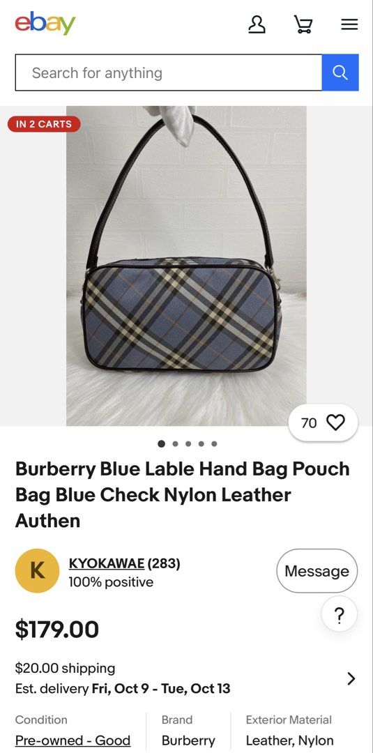 Vintage Burberry Blue Label Pochette (Category: Shoulder Bags) located in Manila. Submitted by _prelovedbynotcarls (Listing ID 1466114495, Image 3). Description: .