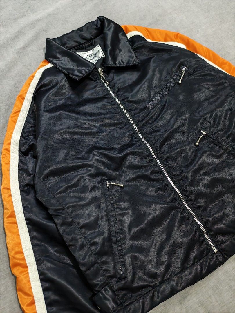 Vintage cool evolution striped racing jacket (Category: Coats, Jackets and Outerwear) located in Baguio. Submitted by used_clothing2600 (Listing ID 1466024696, Image 3). Description: Vintage Cool evolution striped racing jacket size large verygood condition pit to pit 22 length 24.5 shoulders 20 sleeve length 22 P 1,980.