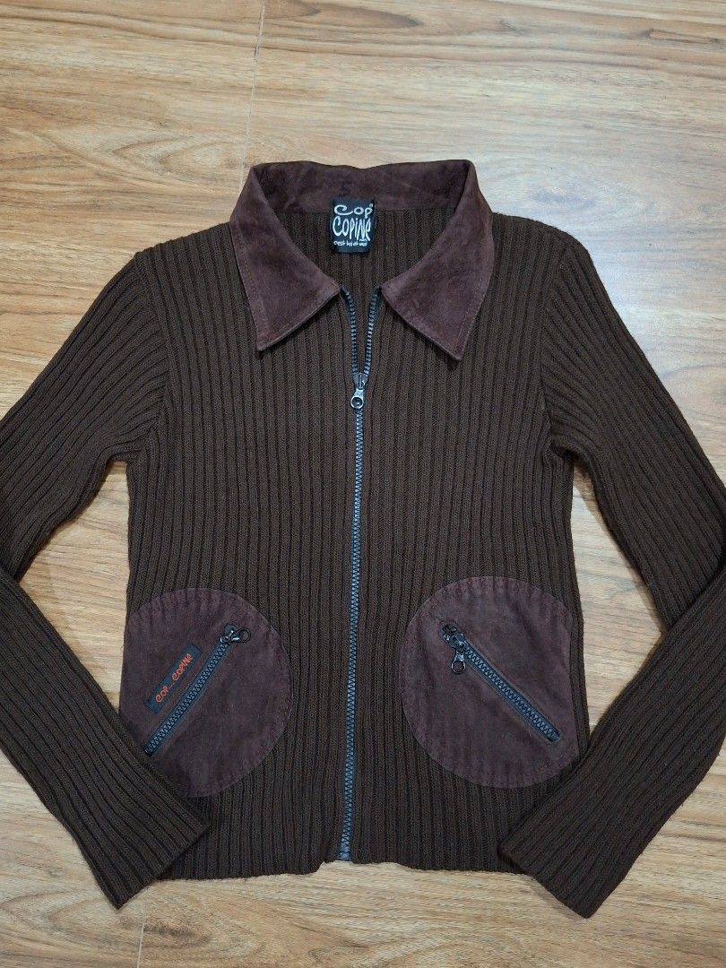 Vintage cop.copine rib-knit full-zip jacket (Category: Coats, Jackets and Outerwear) located in Masinloc. Submitted by juancarlob98860 (Listing ID 1466081434, Image 1). Description: Cop.Copine rib-knit full-zip jaacket Dimes :15×20 Excellent Condition.