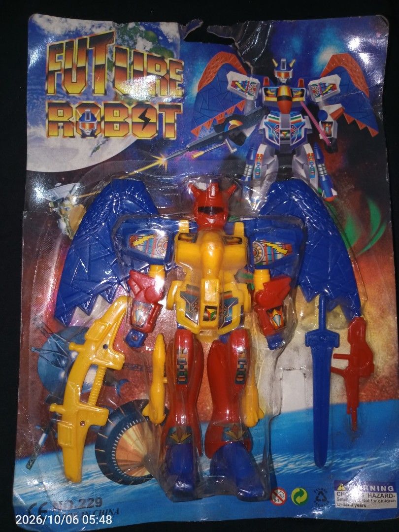 Vintage Future Robot Toy (Category: Vintage Collectibles) located in Davao. Submitted by banana.pancake (Listing ID 1466151329, Image 1). Description: Local, K.O Sealed Robot Toy.