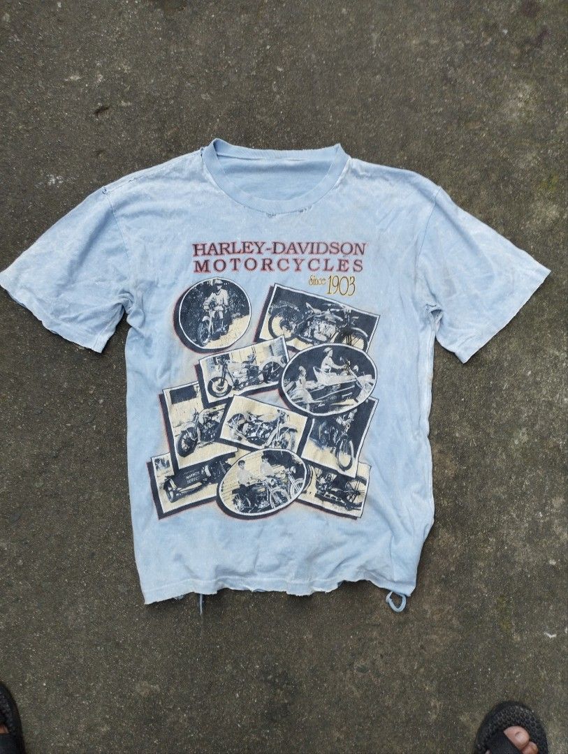Vintage Harley Davidson Motorcycles Tee (Category: Tshirts & Polo Shirts ) located in Manila. Submitted by neil_sellingaccount (Listing ID 1466088098, Image 1). Description: 22 width 29 length trash condition.