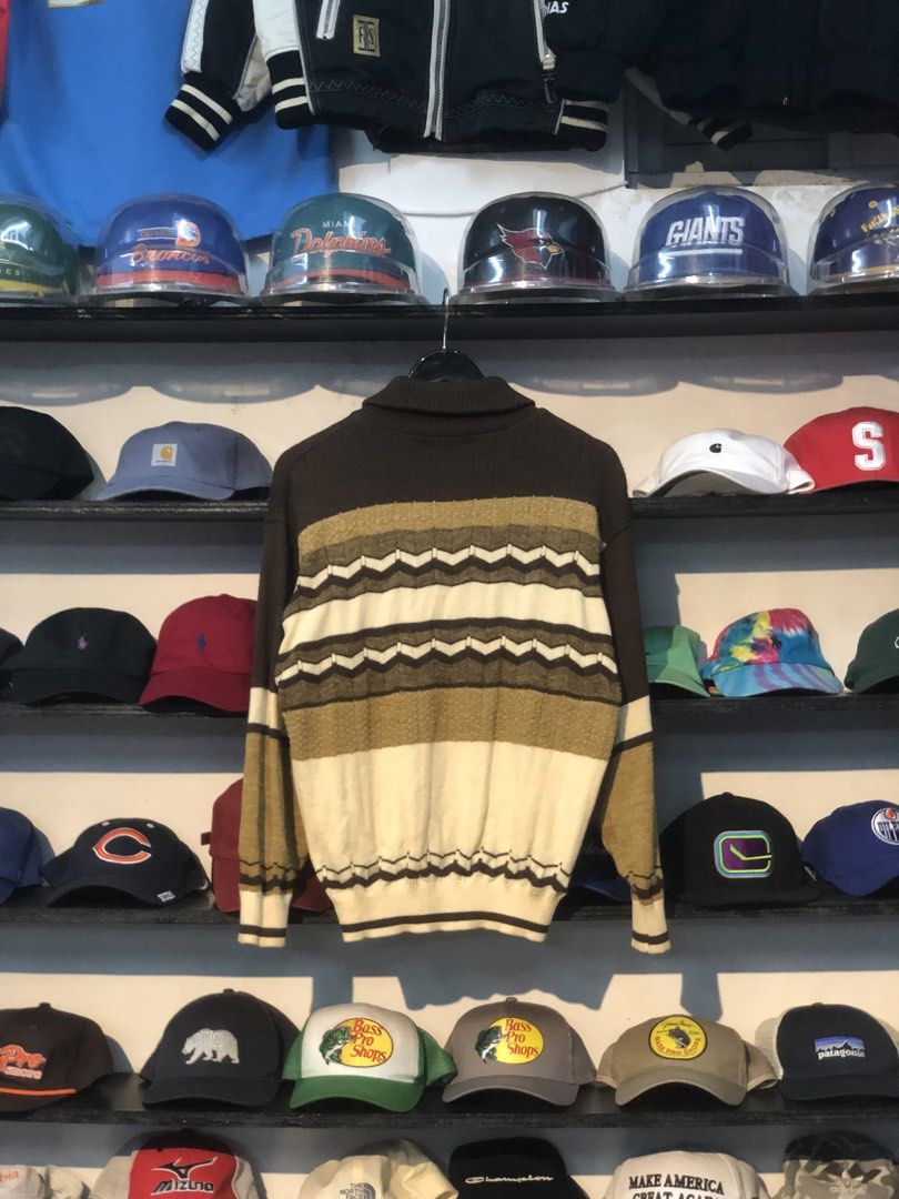 Vintage Kenzo Brown And Tan Half Zip Sweater (Category: Coats, Jackets and Outerwear) located in Baguio. Submitted by bilikabow (Listing ID 1466056821, Image 3). Description: Vintage Kenzo Brown And Tan Half Zip Sweater 18x23.5 In Great Condition 2000.