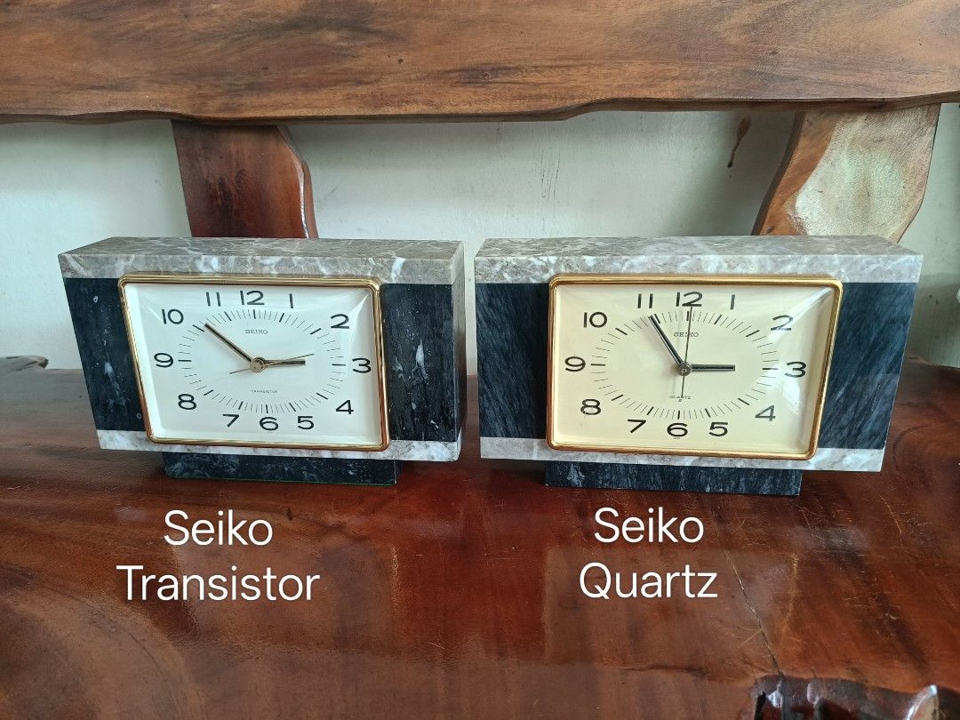 Vintage 4kg Seiko Marble Table Clock, Working (Php 1800 each) (Category: Clocks) located in Imus. Submitted by ABrielleC (Listing ID 1466098941, Image 1). Description: Good Running Condition Php 1800 each Marble Body 👉Seiko Transistor Battery- Size C (1x), not included 👉Seiko Quartz Battery- CR3032 (newly replaced) Dimension for Each Clock Height-6.25in Length-10in Width-2.5in Weight-4kg Remarks- Minor scratches Japan Surplus Item First to pay 