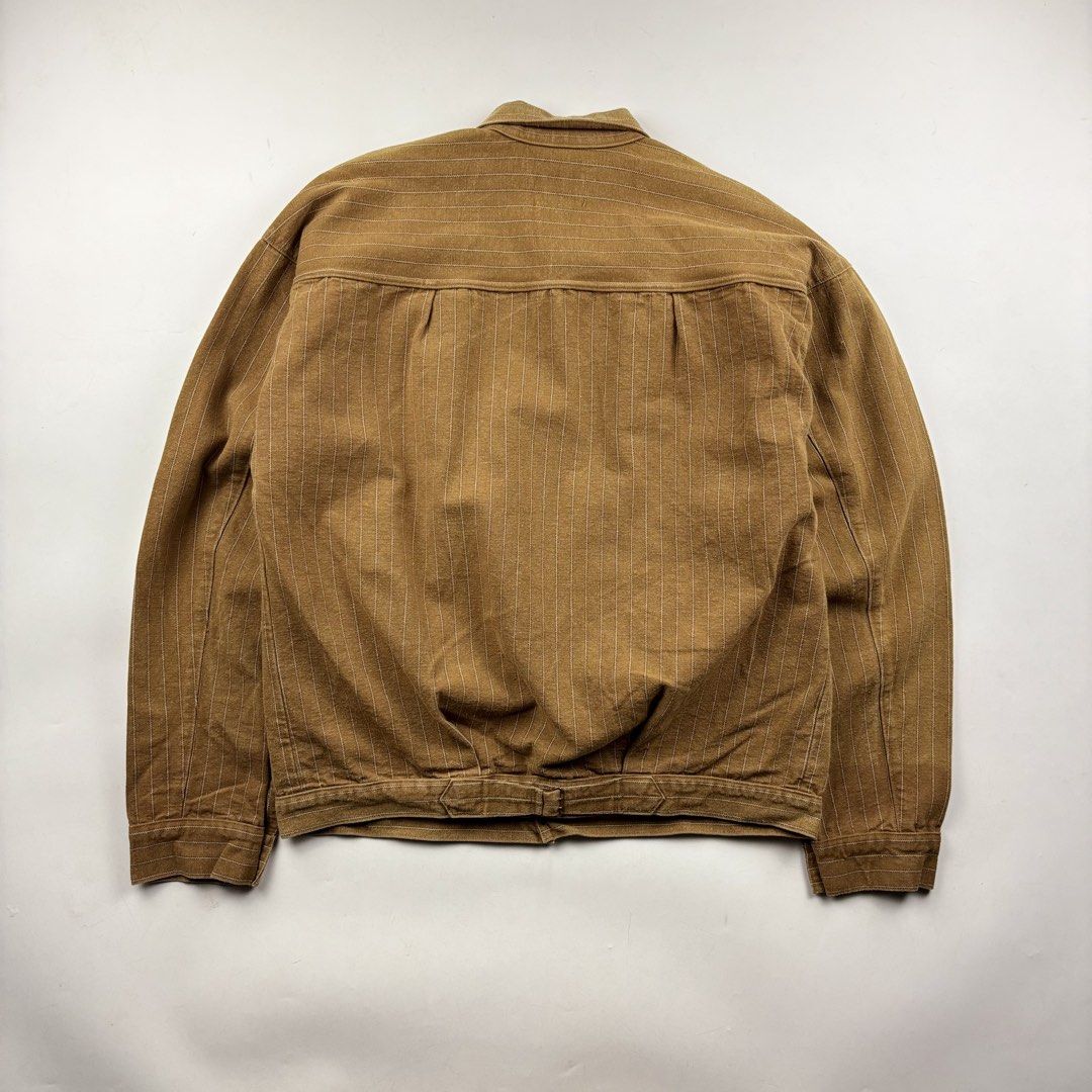 Warehouse & Co. Greenebaum 1880’s Leather Bound Jacket (Category: Coats, Jackets and Outerwear) located in Makati City. Submitted by ragrepository (Listing ID 1465979105, Image 2). Description: Warehouse Greenebaum 1880’s Leather Bound Jacket Tagged as 40 Length- 26” Pit to pit- 24.5” Sleeves- 23” Shoulder-22” Condition- 8/10 Flaw- Beautiful Patina .