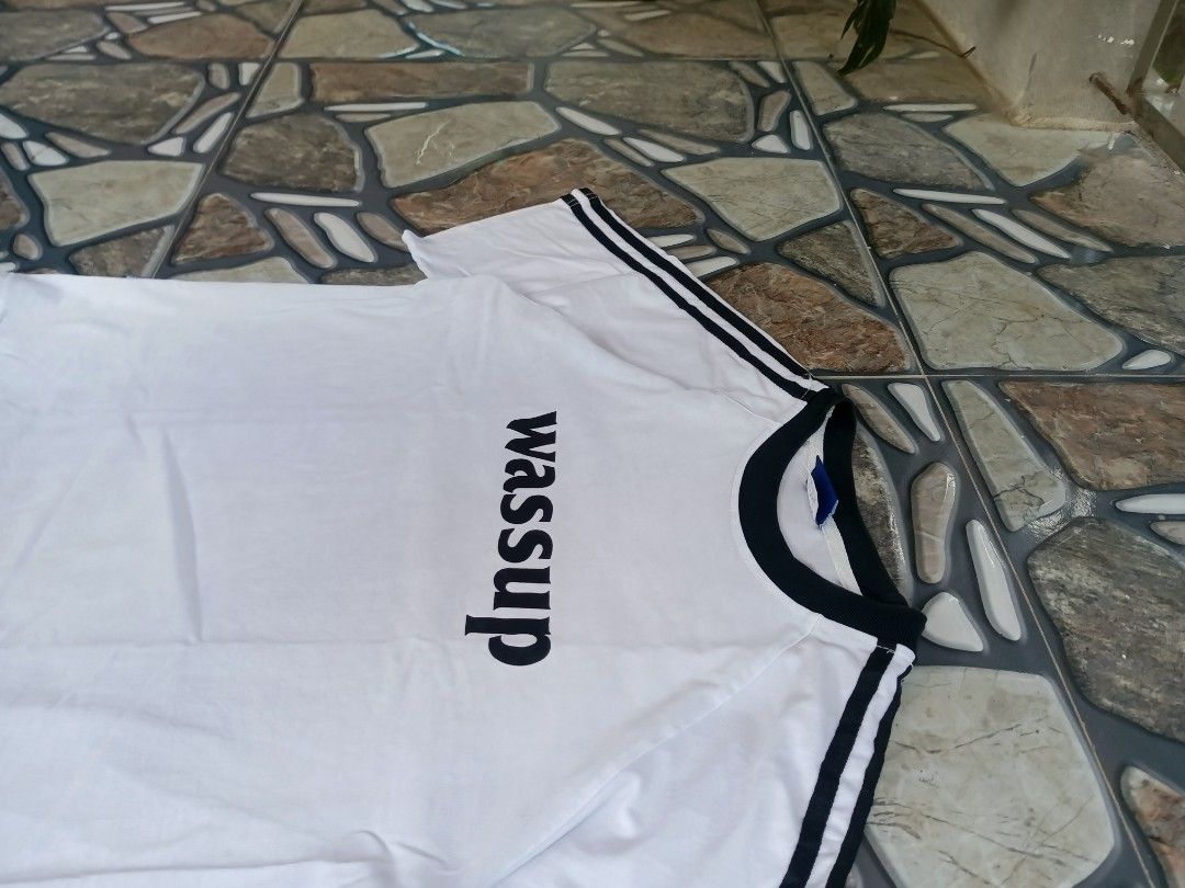 Wassup chest logo T-shirt (Category: Activewear) located in Baggao. Submitted by thriftislife123 (Listing ID 1466035669, Image 3). Description: w:20 l:26 issue:none off/legit pm for more details.