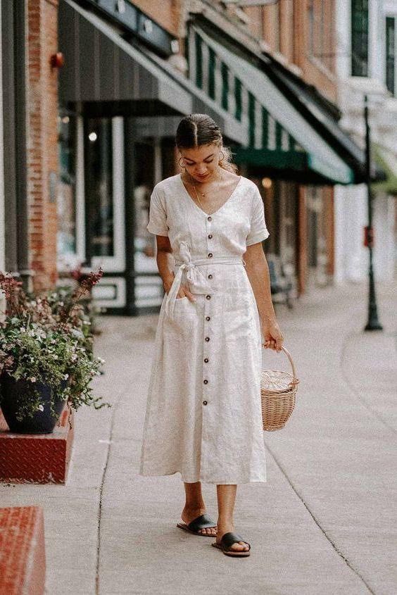 WHISTLES BUTTONED DOWN MIDI DRESS (Category: Dresses) located in Quezon City. Submitted by fashionblvdph02 (Listing ID 1466042025, Image 2). Description: EUR 36; fits up to med waist 28” ; length 47” with adjustable belt with side pockets SUPER COMFY when worn.