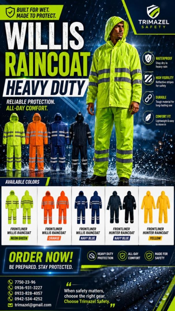 WILLIS RAINCOAT (Category: Looking For) located in Paranaque City. Submitted by buynowbilikanow (Listing ID 1465959021, Image 1). Description: ✅ Guaranteed lowest price ✅ Quality products ✅ Big discount for bulk orders ✅ 100% LEGIT TRUSTED SUPPLIER! ✅ With Complete Legal Documents ✅ BIR Registered We Supply All Kinds Of PPE Supplies, Raincoat, Hard Hat, Cooler Box, Plastic Trash Bin, Road Barriers, Kayak Boats, Crystal Kayak, Traffic Cone, T-Boll