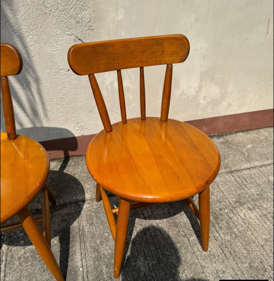 Windsor Style Chair (Category: Chairs) located in Meycauayan. Submitted by marygracecasimiro (Listing ID 1466042132, Image 3). Description: Available - 2pcs Vintage Windsor Style Chairs In good condition - minor signs of use 6k - Set of 2 Check photos first before buying✅ DM to Inquire🧡 Item will be sold AS IS. Please refrain from purchasing if you are particular about USED items and imperfections Major issues will be stated or shown through pic