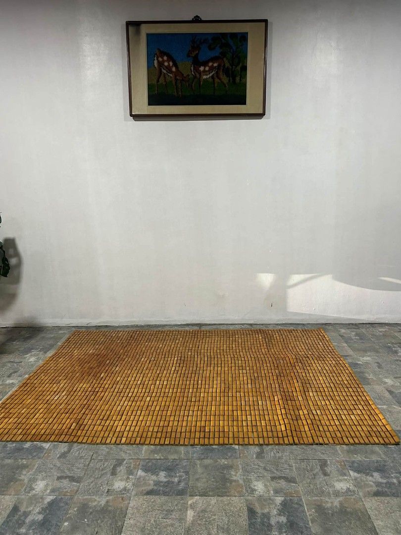 Wooden Matt (Category: Other Home Furniture) located in Meycauayan. Submitted by marygracecasimiro (Listing ID 1465983877, Image 1). Description: Imported Wooden Matt from Japan P5,000 lang suki 74x54in Maganda yan at malaki suki Pang-aesthetic Malamig sa katawan Pwede banig pwede carpet Heavy duty No issue Good Condition💜 Minor Scratch #woodenmatt #surplusjapan #AngelesCity #Pampanga #highlightseveryone.