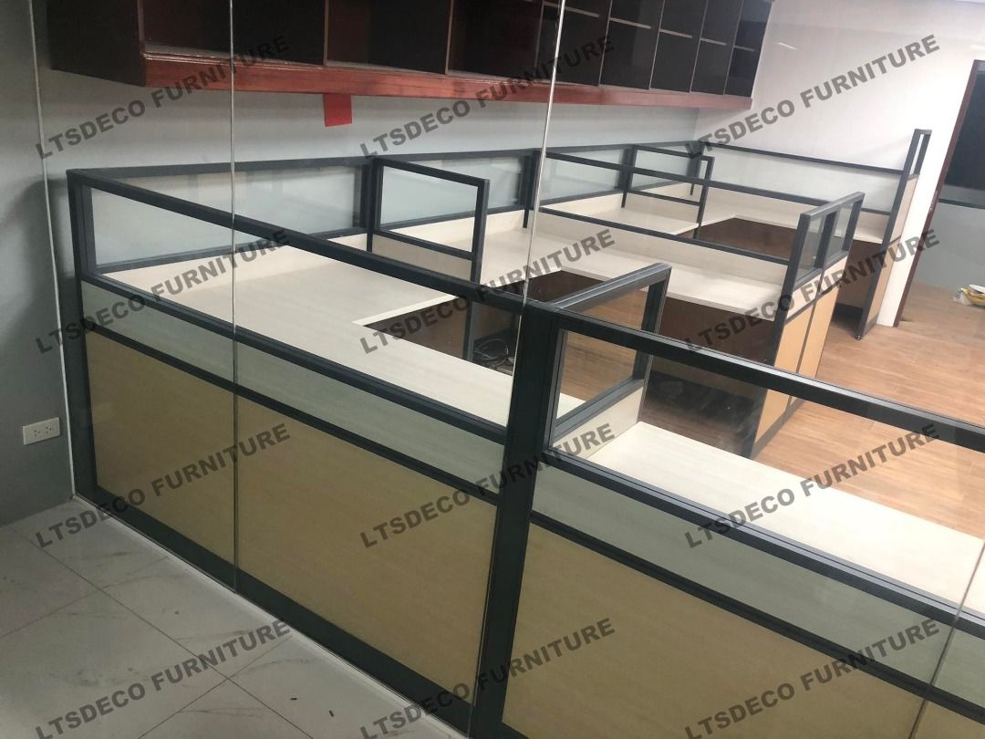 workstation table modular customized with glass office partition furnitures (Category: Office Furniture & Fixtures) located in Caloocan City. Submitted by cheska.ltsdeco (Listing ID 1466030958, Image 2). Description: 👉Are you looking for WORKSTATION, MODULAR CUBICLES OFFICE PARTITION, and OFFICE FURNITURE SUPPLIER? LTSDECO Furniture, is direct supplier, manufacturer, and trusted provider of high quality, affordable and durable modular office div