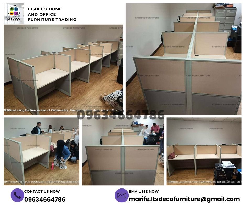 workstation tables customized office partition furnitures (Category: Office Furniture & Fixtures) located in Quezon City. Submitted by 09634664786 (Listing ID 1466025292, Image 1). Description: 👉Are you looking for WORKSTATION, MODULAR CUBICLES OFFICE PARTITION, and OFFICE FURNITURE SUPPLIER? LTSDECO Furniture, is direct supplier, manufacturer, and trusted provider of high quality, affordable and durable modular office divider partition, home an