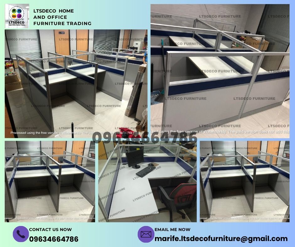 workstation tables modular office partition furnitures (Category: Office Furniture & Fixtures) located in Quezon City. Submitted by 09634664786 (Listing ID 1466014375, Image 3). Description: 👉Are you looking for WORKSTATION, MODULAR CUBICLES OFFICE PARTITION, and OFFICE FURNITURE SUPPLIER? LTSDECO Furniture, is direct supplier, manufacturer, and trusted provider of high quality, affordable and durable modular office divider partition, home and o
