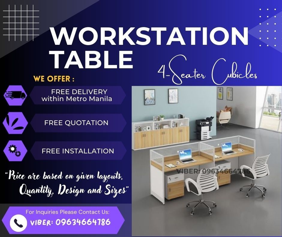 WORKSTATION TABLES MODULAR OFFICE PARTITIONS (Category: Office Furniture & Fixtures) located in Quezon City. Submitted by 09634664786 (Listing ID 1466038375, Image 3). Description: 👉Are you looking for WORKSTATION, MODULAR CUBICLES OFFICE PARTITION, and OFFICE FURNITURE SUPPLIER? LTSDECO Furniture, is direct supplier, manufacturer, and trusted provider of high quality, affordable and durable modular office divider partition, home and office furn