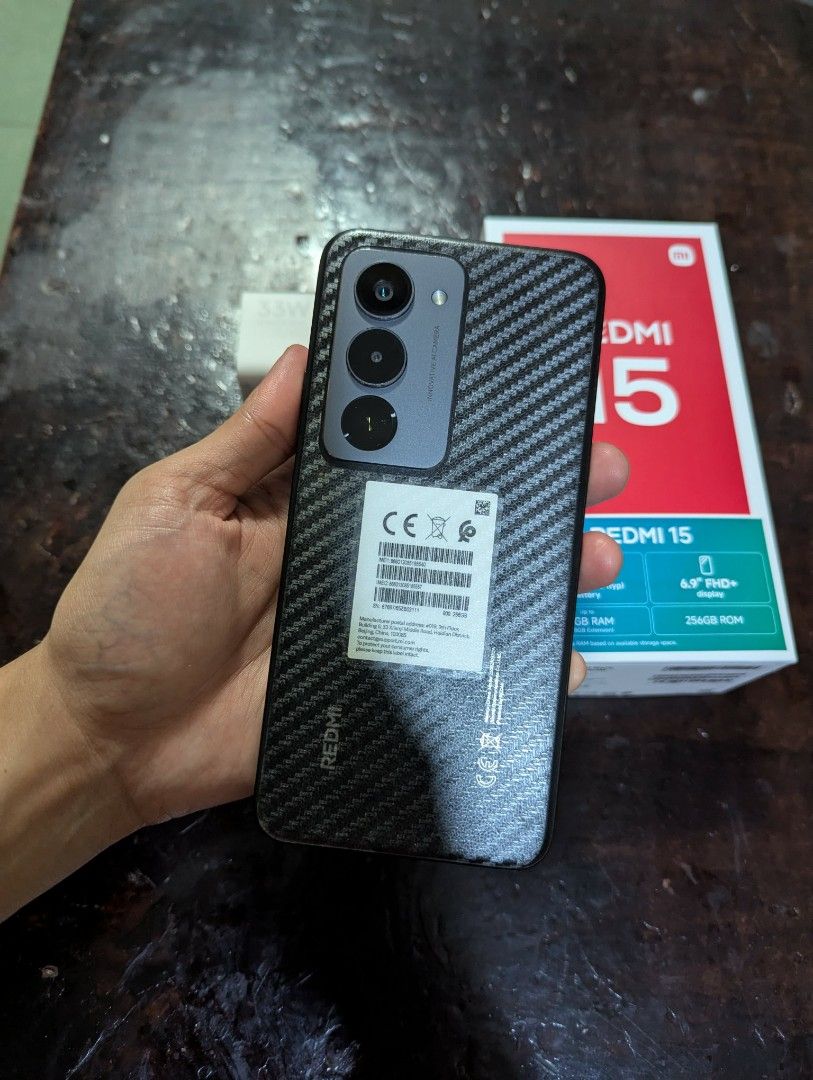 Xiaomi Redmi 15 4G 8/256 (Category: Xiaomi) located in Bulacan. Submitted by cojikmendez (Listing ID 1465955097, Image 2). Description: Xiaomi Redmi 15 4G 8/256 Used in Excellent Condition Gift lang po sa akin, activated July 2026 Price: 💸₱7,000 SRP: 💸₱9,000 Inclusions: Box, Charger, Unit Og Case & Extra 1 Case Unused Privacy Tempered glass 1pc Carbon Sticker for backglass cover. No issues! 📍SJDM BULACAN / MANILA 💸Gcash / Maya / Bank Transfer