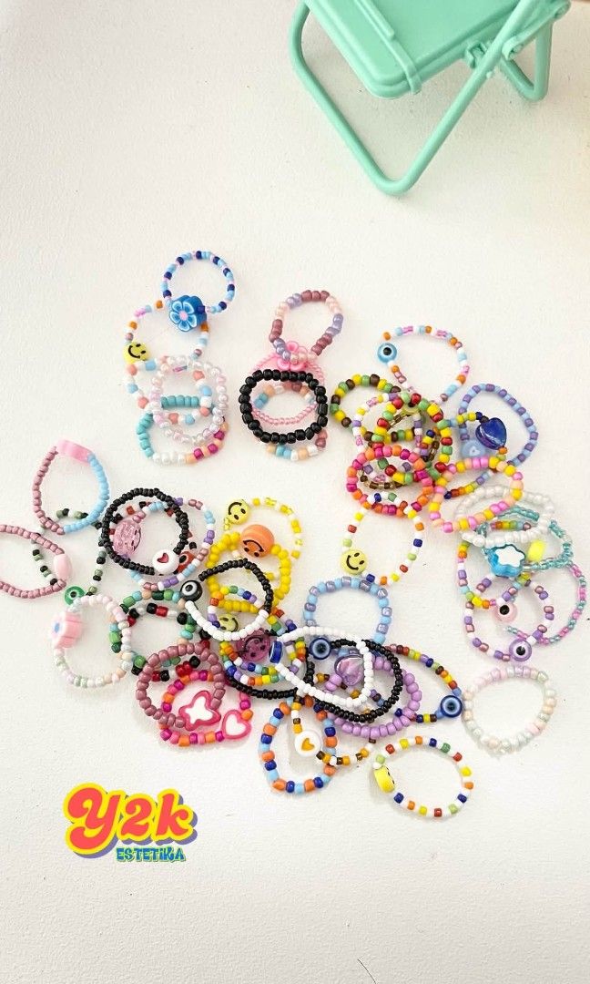 Y2K Beads Rings (Open for Customize) (Category: Rings) located in Manila. Submitted by y2kestetika.official (Listing ID 1466027030, Image 2). Description: Y2K Beads Rings (Open for Customize) for ₱15 only • Open for Customize • We accept Bulk Orders for Giveaways, Souvenirs and etc. • Same day delivery available within Metro Manila via Lalamove/Grab • LBC shipment for provinces area • Tick Tock Check Out.