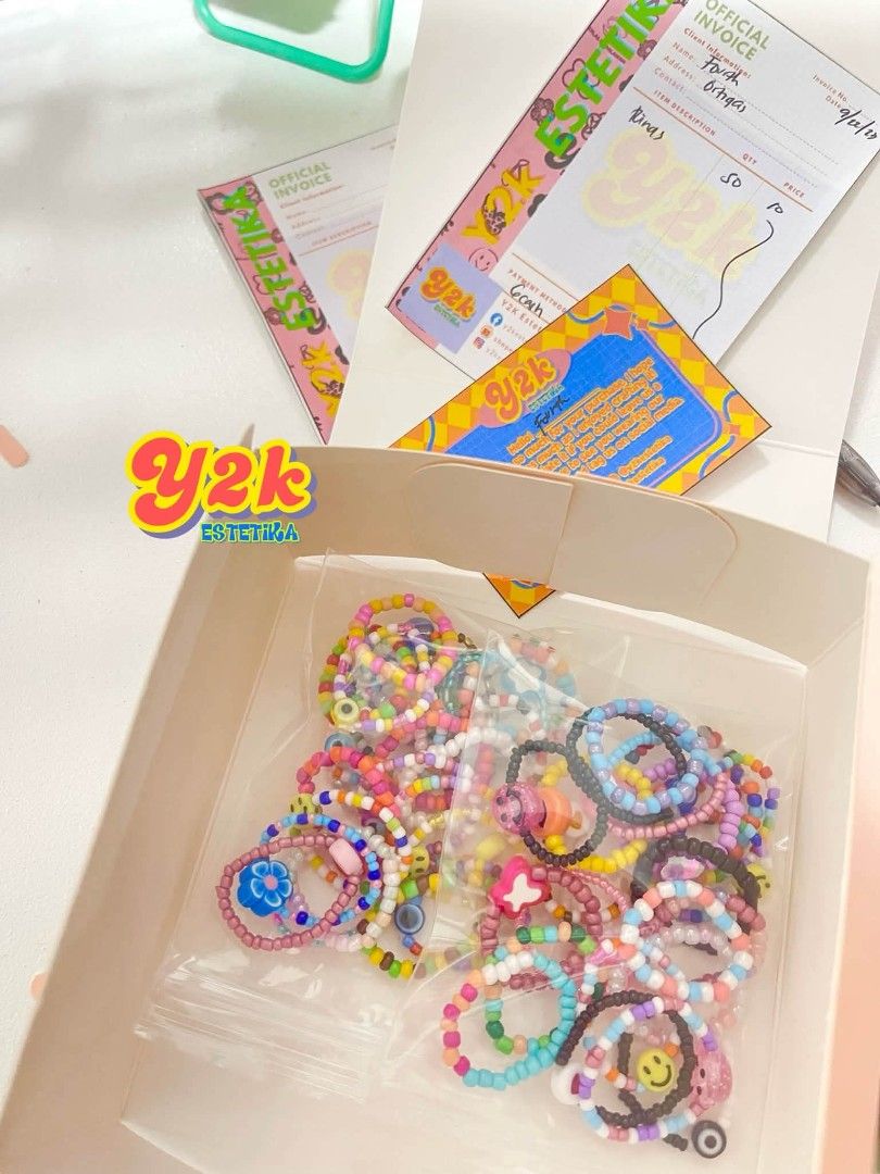 Y2K Beads Rings (Open for Customize) (Category: Rings) located in Manila. Submitted by y2kestetika.official (Listing ID 1466027030, Image 3). Description: Y2K Beads Rings (Open for Customize) for ₱15 only • Open for Customize • We accept Bulk Orders for Giveaways, Souvenirs and etc. • Same day delivery available within Metro Manila via Lalamove/Grab • LBC shipment for provinces area • Tick Tock Check Out.