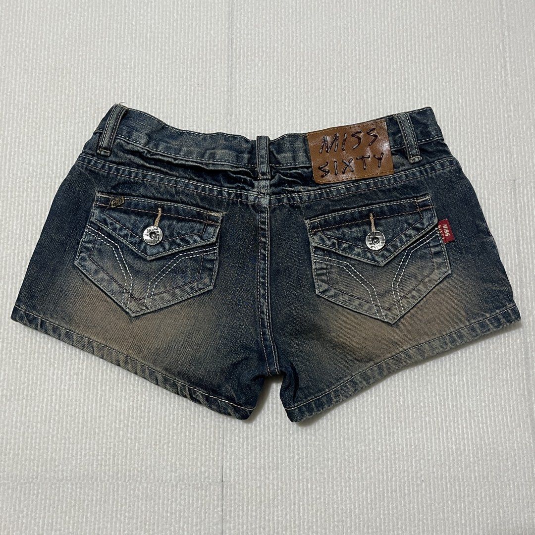 y2k short miss sixty low rise shorts (Category: Shorts) located in Malay. Submitted by oplt_dept. (Listing ID 1466059104, Image 3). Description: -exellent condition -y2k essentials -size: -waist:27-31 -length:9.5 -leg opening:10.5 -made in china.