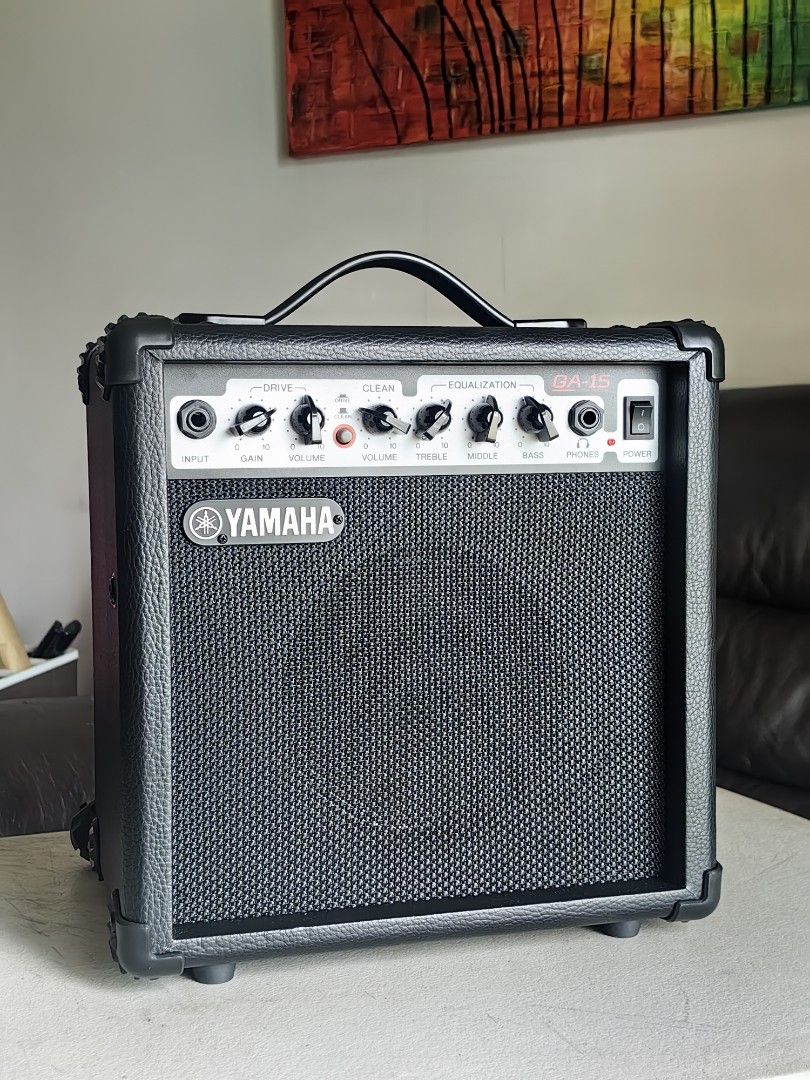Yamaha GA-15 Guitar Amplifier (Category: Musical Instruments) located in Manila. Submitted by kervss (Listing ID 1465964555, Image 1). Description: - Yamaha GA-15 electric guitar practice amplifier - 15 watts of power, ideal for bedroom practice - Dual channels for clean and overdrive tones - Full EQ controls (treble, middle, bass) - Headphone jack for silent late-night practice - Brand New - Meet up SM grand or SM San Lazaro - Brand new item wit