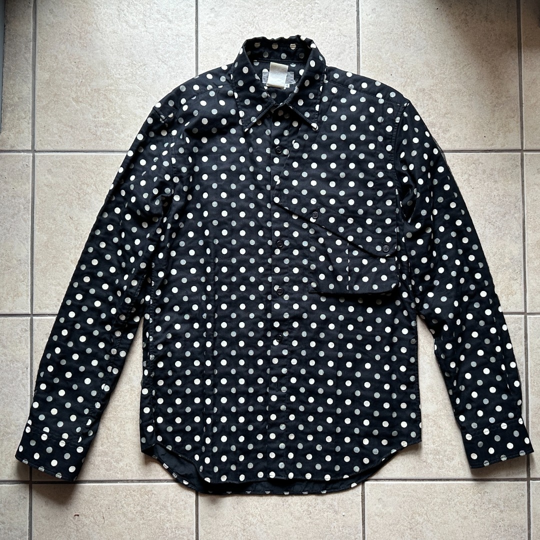 YOHJI YAMAMOTO POUR HOMME Mesh Layered Polka-dot Shirt, Men's Fashion ...