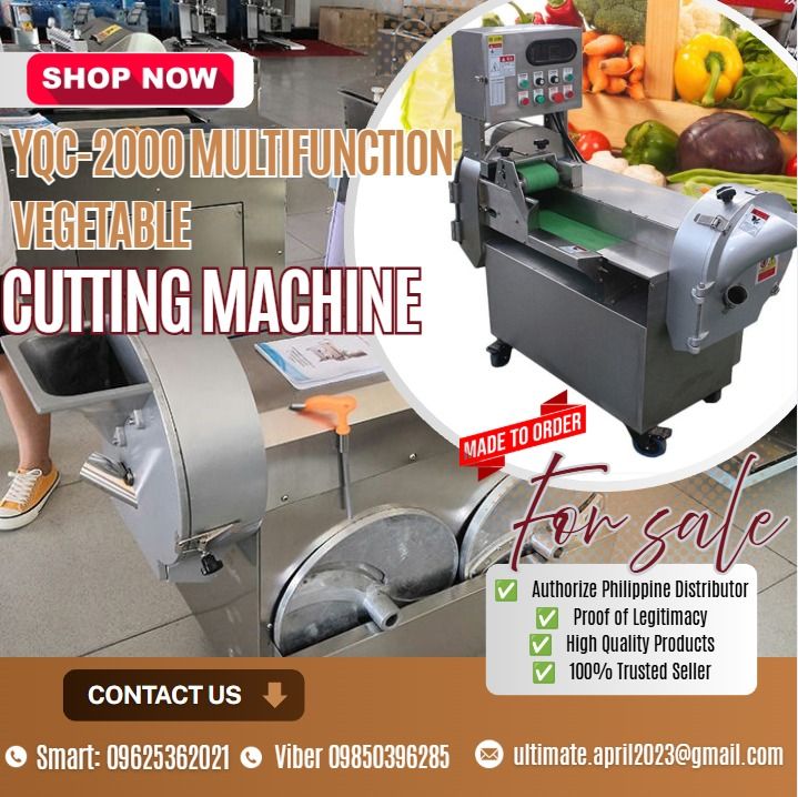 YQC-2000 Multifunction Vegetable Cutting Machine For Sale Brand (Category: Looking For) located in Pasig City. Submitted by akiramckency (Listing ID 1466013076, Image 1). Description: 🌏 WE DELIVER NATIONWIDE🌏 👉 FOR ORDER 👉 Send Us message Bellow👇 👇 👇 ✨ Terms Of Payment: ✨ 50% Downpayment and ✨ 50% Upon pick up / Deliver 📍 LOCATED IN PASIG CITY.