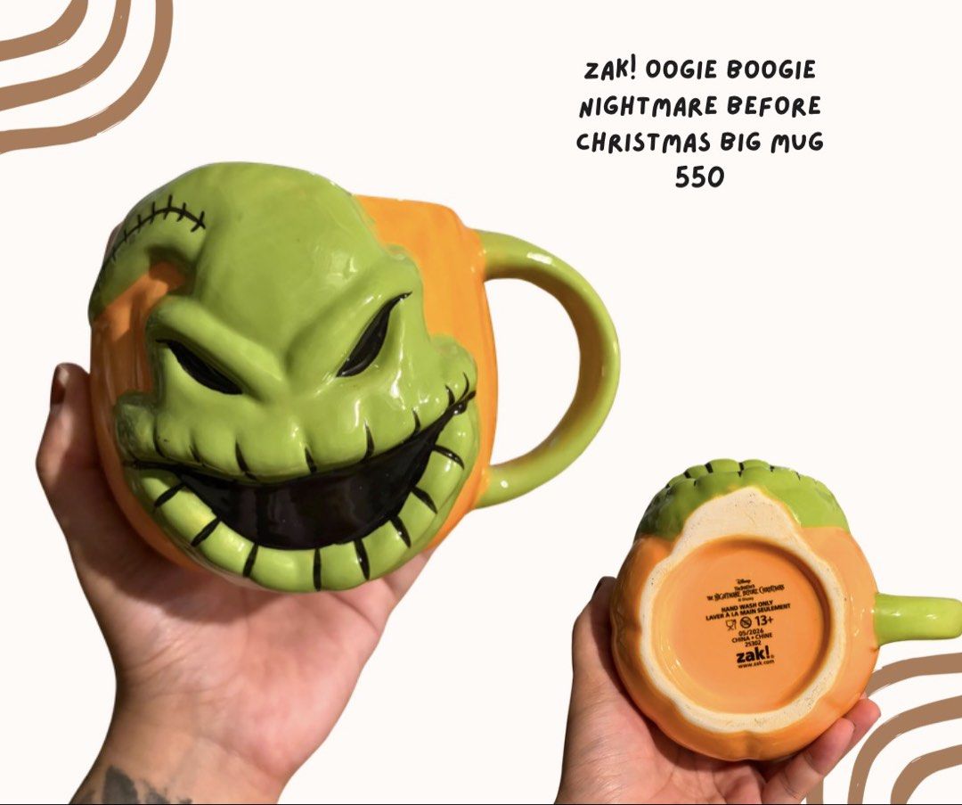 ZAK! Oogie Boogie Nighmate Before Christmas Large Mug (Category: Coffee & Tea Tableware) located in Pasig City. Submitted by homeyvibesph (Listing ID 1466109247, Image 1). Description: .
