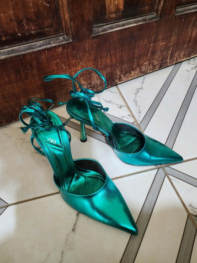 Zara lace-up pointed toe high heels (Category: Heels) located in Mandaue City. Submitted by ceeeejj (Listing ID 1465999175, Image 3). Description: Only used twice.