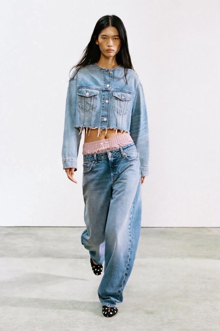 Zara roundneck denim jacket (Category: Coats, Jackets and Outerwear) located in Subic. Submitted by ayvee.ph (Listing ID 1466153664, Image 1). Description: Zara roundneck denim jacket FAVE FAVE FAVE!!💙 Crop jacket!💙💙💙💙 Good as Brandnew Never worn No when worn No issue / Flaws 🏷Store bought ✅Color may differ due to lighting/camera used Size: XS on tag fits Medium Bust: Upto 40 bust L: 16 inches Shoulder: 18 inches Sleeves: 22 inches Price: s