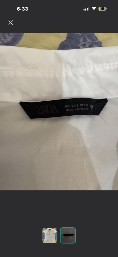Zara top (Category: Blouses) located in Quezon City. Submitted by baybae (Listing ID 1466060147, Image 2). Description: .