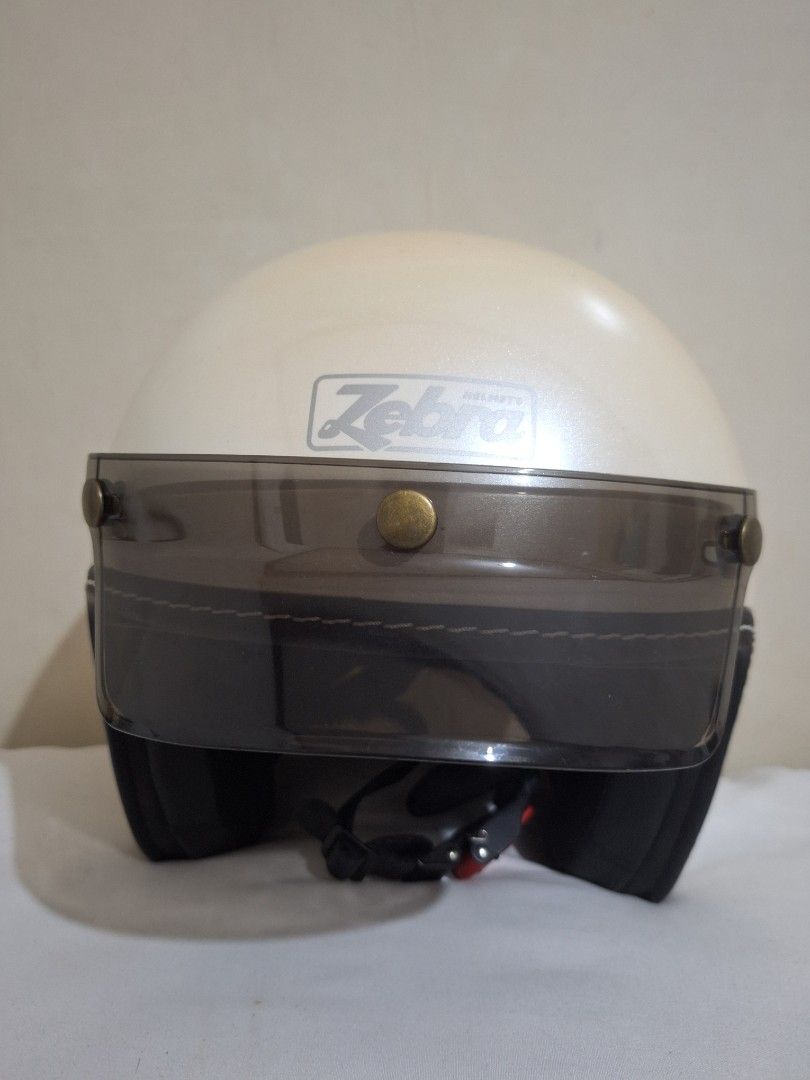 Zebra Helmet (Category: Helmets and other Riding Gears) located in Caloocan City. Submitted by psoniaco (Listing ID 1466113806, Image 1). Description: used few times minor stains (can be buffed).