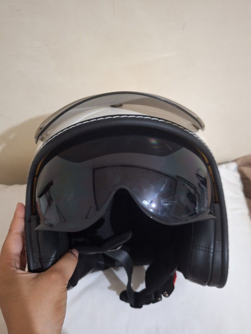 Zebra Helmet (Category: Helmets and other Riding Gears) located in Caloocan City. Submitted by psoniaco (Listing ID 1466113806, Image 2). Description: used few times minor stains (can be buffed).