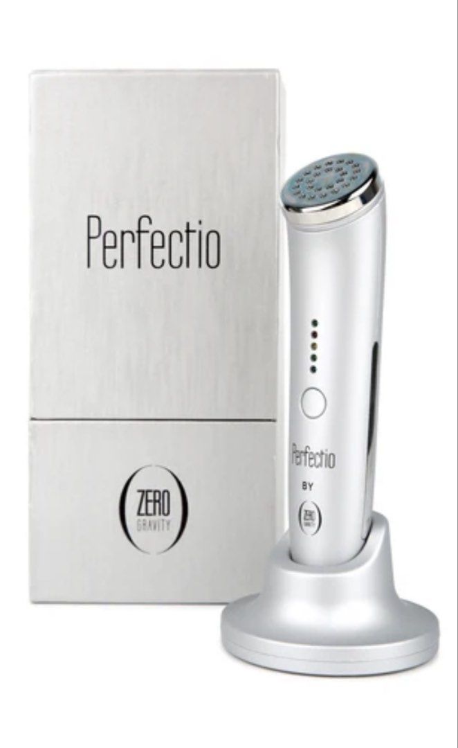 Zero Gravity Perfectio Anti Aging Skin Device (Category: Face Care) located in Pasig City. Submitted by makexup (Listing ID 1466101692, Image 1). Description: - Authentic Zero Gravity Perfectio anti-aging skin care device - Sleek silver ergonomic handheld wand with treatment head - Comes complete with charging base and original branded box - Features front power button and LED indicator lights - High retail value on the official site - big saving