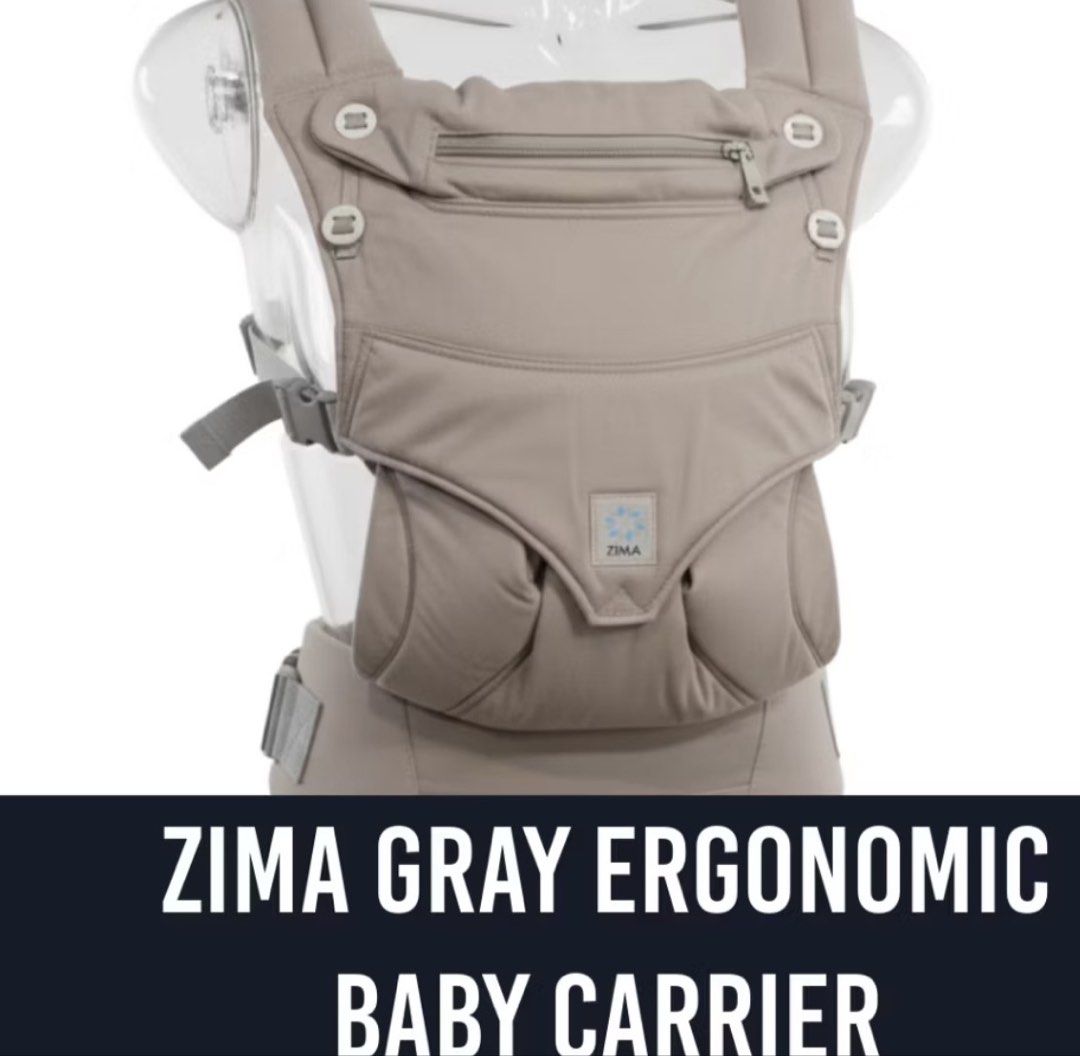 Zima Adjustable Ergonomic Baby Carrier (Category: Carriers & Slings) located in Quezon. Submitted by selenamartinezz (Listing ID 1466072956, Image 3). Description: - Brand: Zima - Color: Versatile neutral gray - Age Range: Supports newborns up to toddlers NEVER USED BOUGHT IN BABY FAIR IN DECEMBER.