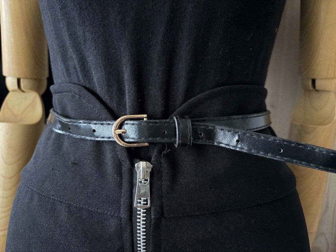 10. Black Slim Leather Belt (Category: Belts) located in Quezon City. Submitted by wagwagan_ukay_blues (Listing ID 1466232663, Image 2). Description: From Japan In good condition Please expect signs of usage Hole Size -24”-29” Overall - 32” Width -.5” Novaliches Qc.