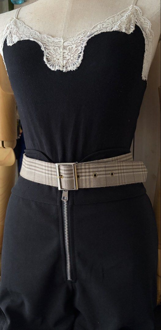 10. Light Brown Plaid Fabric Belt (Category: Belts) located in Quezon City. Submitted by wagwagan_ukay_blues (Listing ID 1466231278, Image 3). Description: From Japan In good condition Please expect signs of usage Hole Size -27”-30” Overall - 34” Width -1.5” Novaliches Qc.