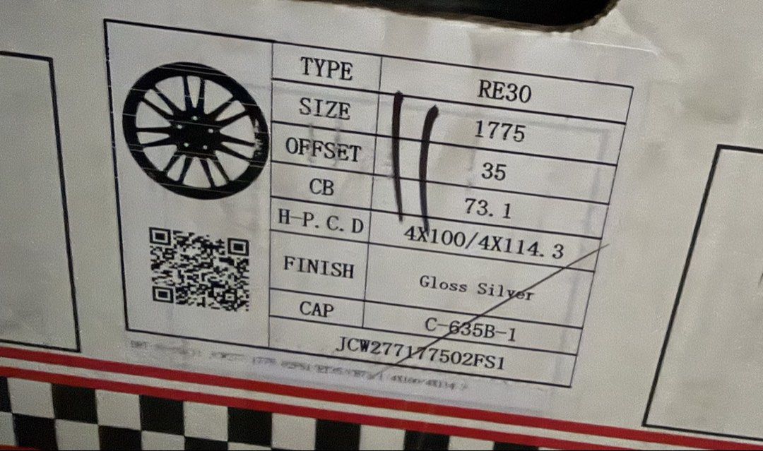 17” RE30 Design code JCW277 mags 4Holes pcd 100-114 Bnew (Category: Mags and Tires) located in Quezon City. Submitted by mindanaotyrehaus (Listing ID 1466309520, Image 2). Description: 4pcs 17” RE30 Design mags code JCW277 Silver Brandnew Magwheels 4 Holes pcd 100-114 x7.5 width/ offset 35 sold as 4pcs for 22,000 pesos mags only *price may change without prior notice *txt or call us to check availability * fix price * Cash transaction/ GCash/ Pay