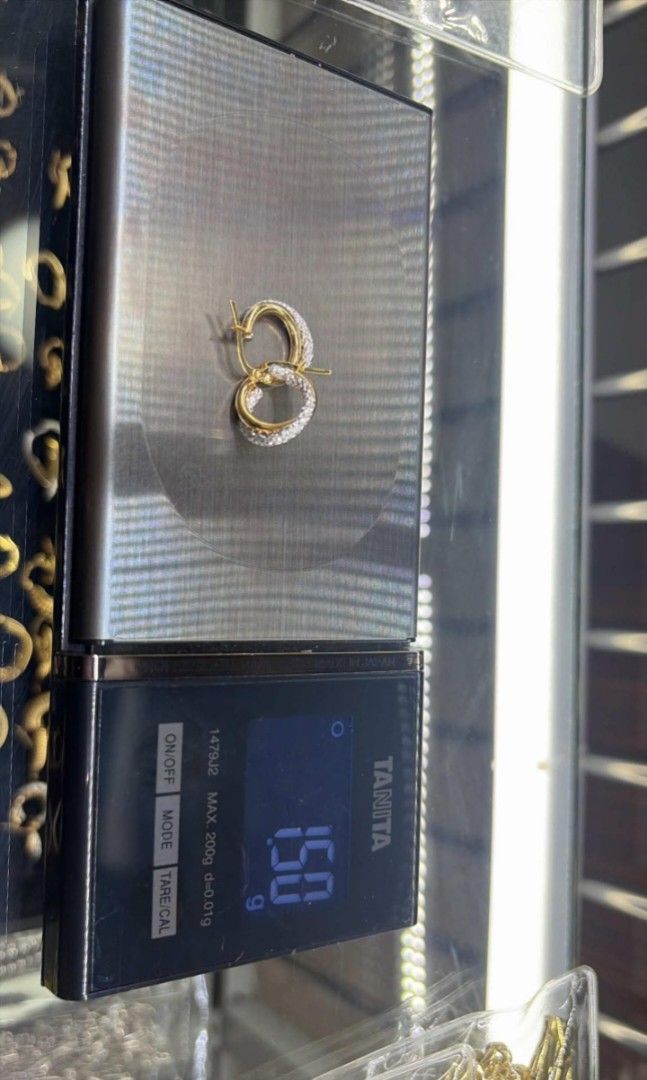 18K Saudi Gold Double loop Earrings Two tone (Category: Earrings) located in Manila. Submitted by RealGoldPawnable18K21K24K (Listing ID 1466165194, Image 2). Description: .