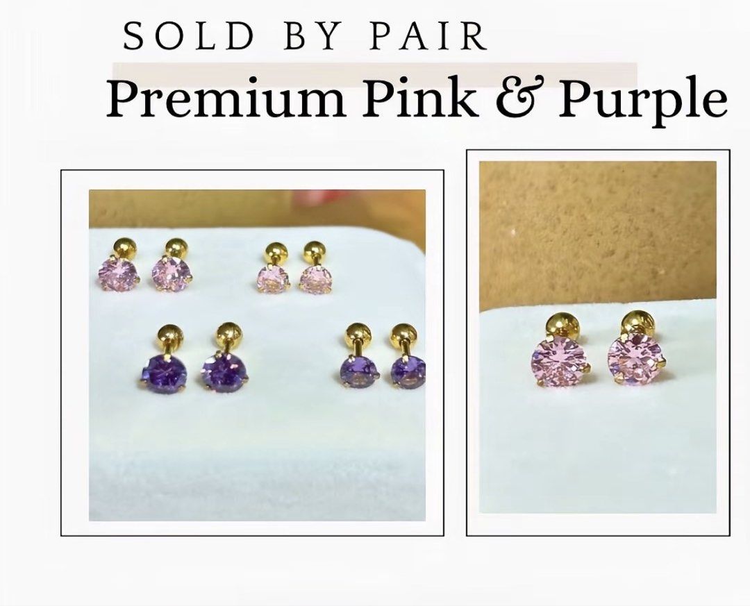 1 pair Astrid De roscas or Screw Back Earrings (Category: Earrings) located in Bulacan. Submitted by astridxau (Listing ID 1466302435, Image 3). Description: Brand new gold screw-back earrings with clear round stones in 5 versatile sizes. Features a secure ball closure for comfortable, all-day and overnight wear. Clean and never worn!.