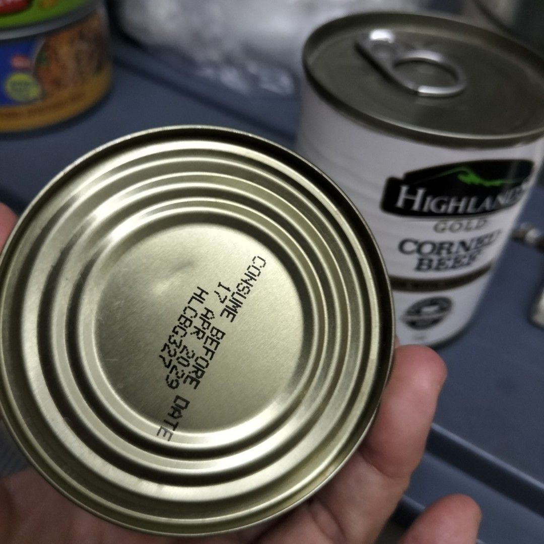 1pc Highlands corned beef 210g (Category: Packaged & Instant Food) located in Paranaque City. Submitted by decluttering-all (Listing ID 1466221533, Image 3). Description: 1pc Highlands corned beef 210g p129 only, 1 can expiry 2029 decluttering extras pick up beside Toyota bicutan paranaque payment through bpi or gcash.